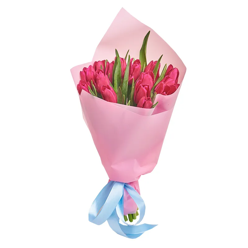 15 тюльпанов розового цвета