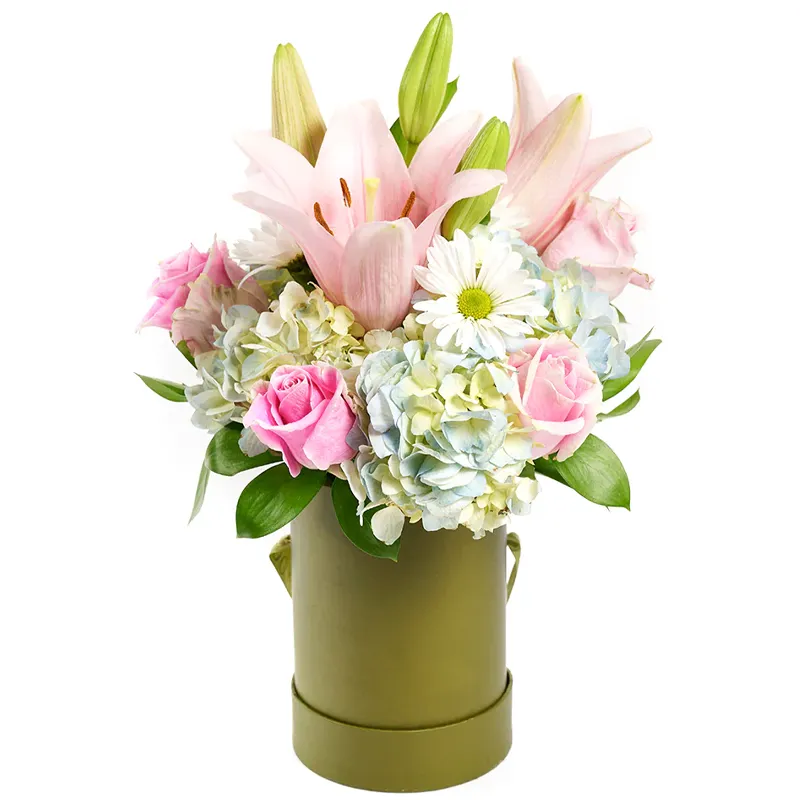 Цветы в коробке Розовый леденец